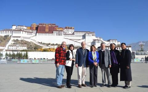 Leader Pelosi and Members of the Congressional Delegation in front of the Potala Palace in Lhasa during their historic visit to Tibet earlier this week.