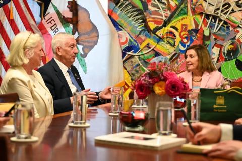 Speaker Pelosi in conversation with Speaker Hoyle