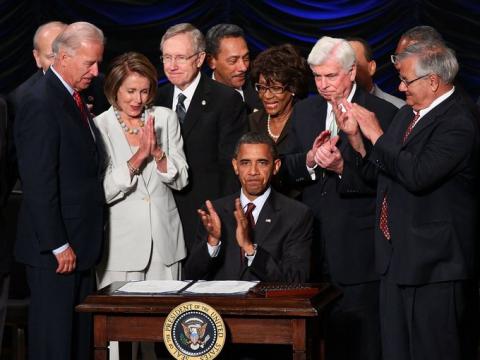 Speaker Pelosi Beside President Obama
