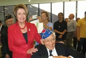 Congresswoman Pelosi joins with Nisei veterans of World War II for the opening celebration of the Congressional Gold Medal Tour at the de Young Museum.