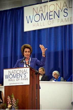 Congresswoman Pelosi speaks at her induction to the National Women's Hall of Fame in Seneca Falls, New York.