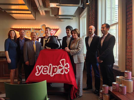 Congresswoman Pelosi with Mayor Lee, Yelp CEO Jeremy Stoppelman, and others at the opening of Yelp's new headquarters at 140 New Montgomery in San Francisco.